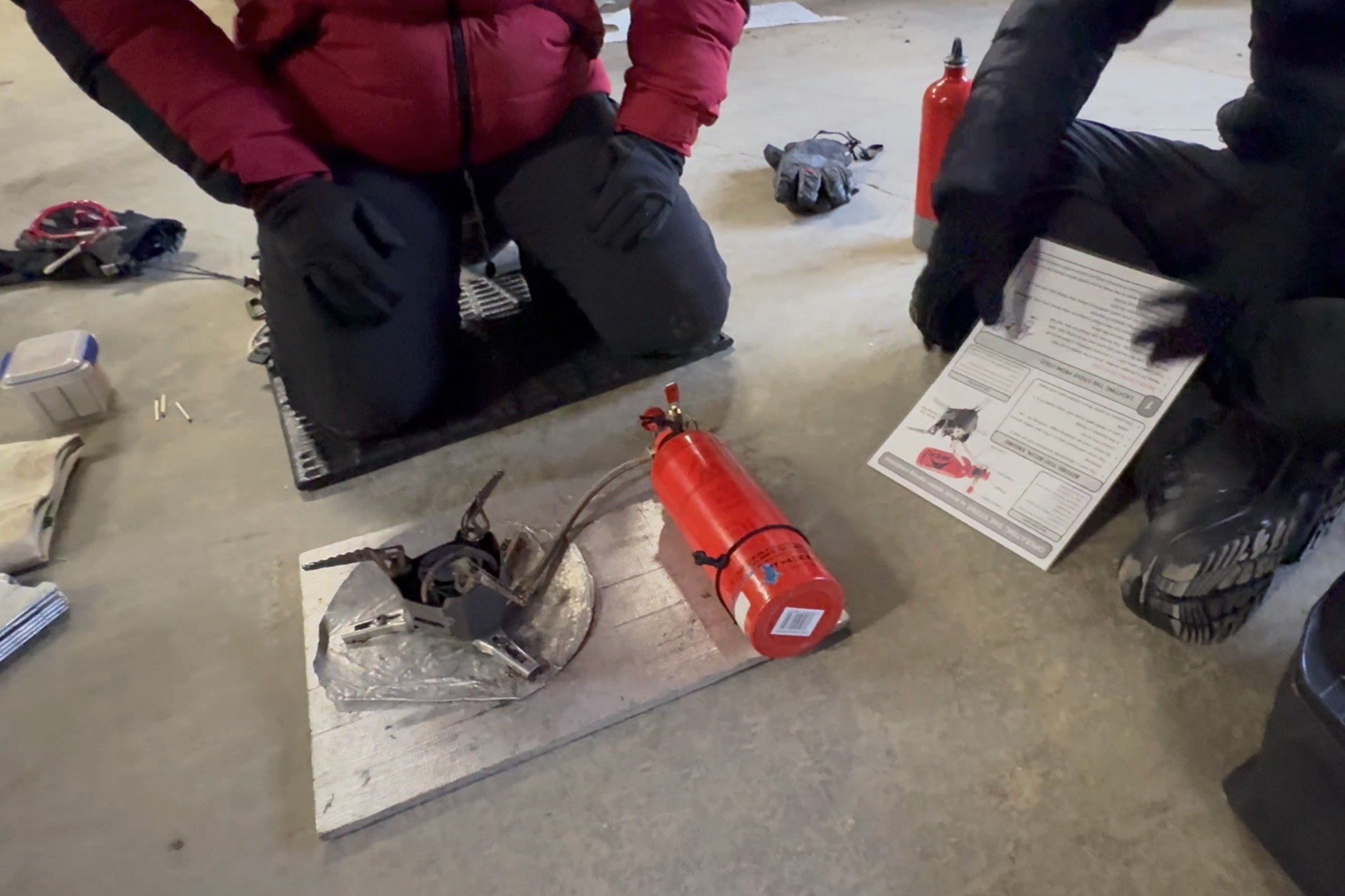 Packing the sleds before the ice